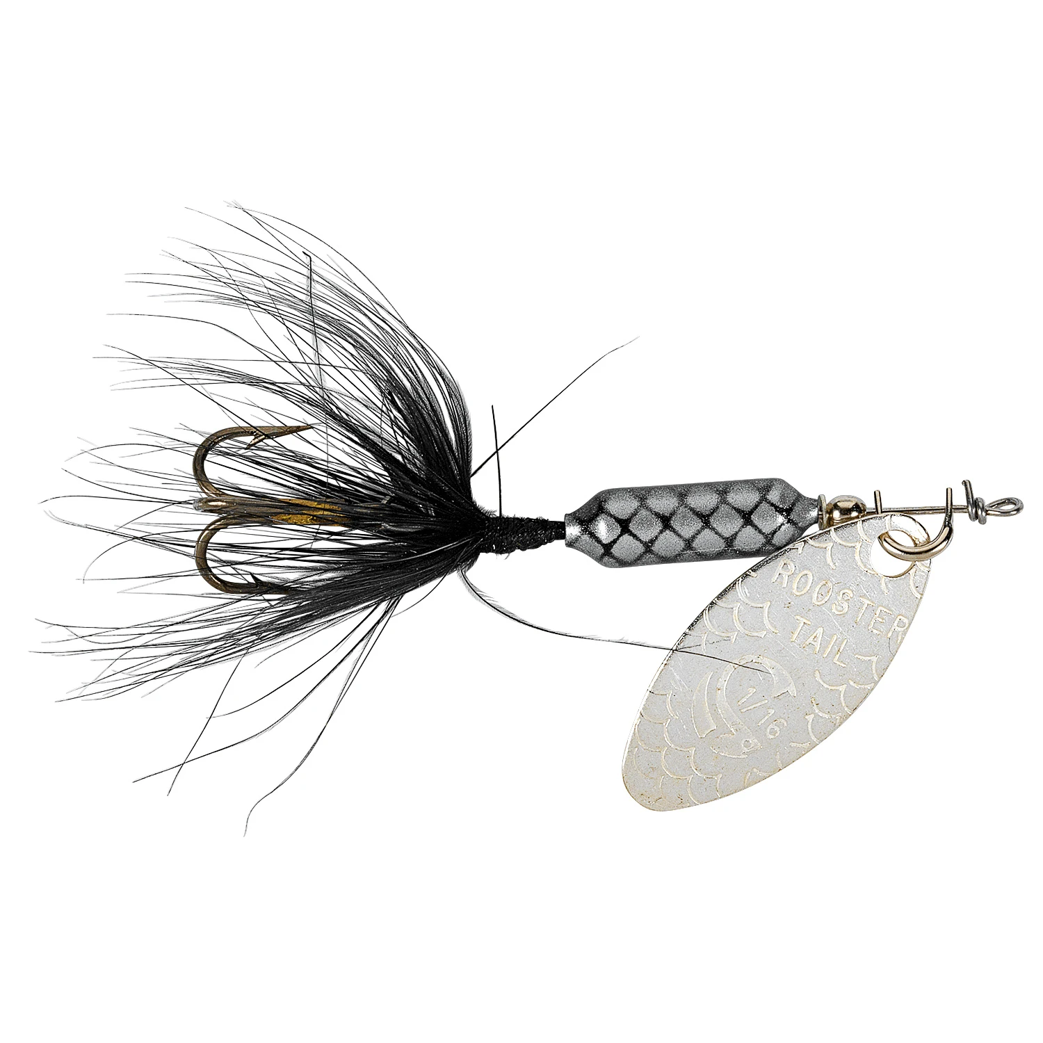 Worden's Original Rooster Tail Spinning Lure - 1/16 Oz. Black 1 Worden's Original Rooster Tail Spinning Lure - 1/16 Oz. Black